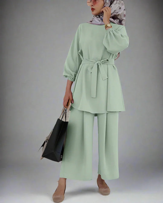 Heidi-Mode | Muslim Frauen Damen Kleidung Set 2 Teile Tops und Hosen