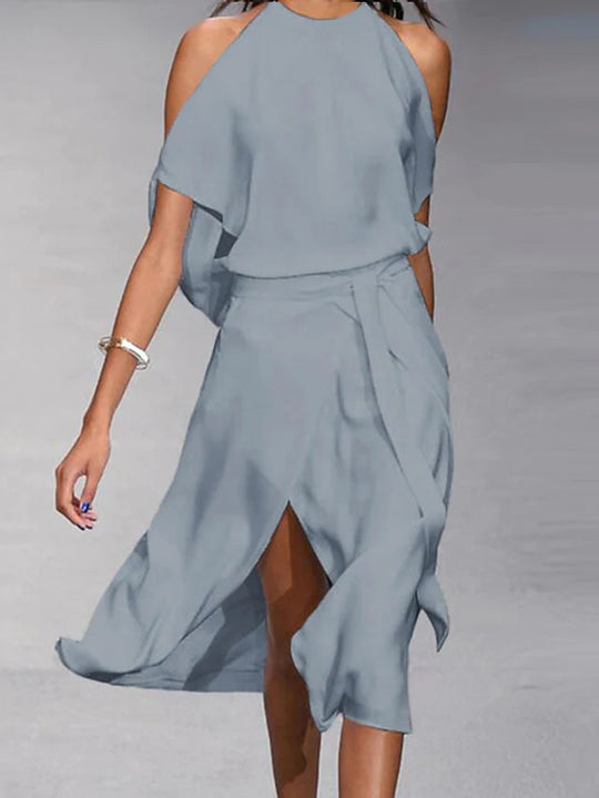 Heidi-Mode | Lässig Off Shoulder Midi Kleid