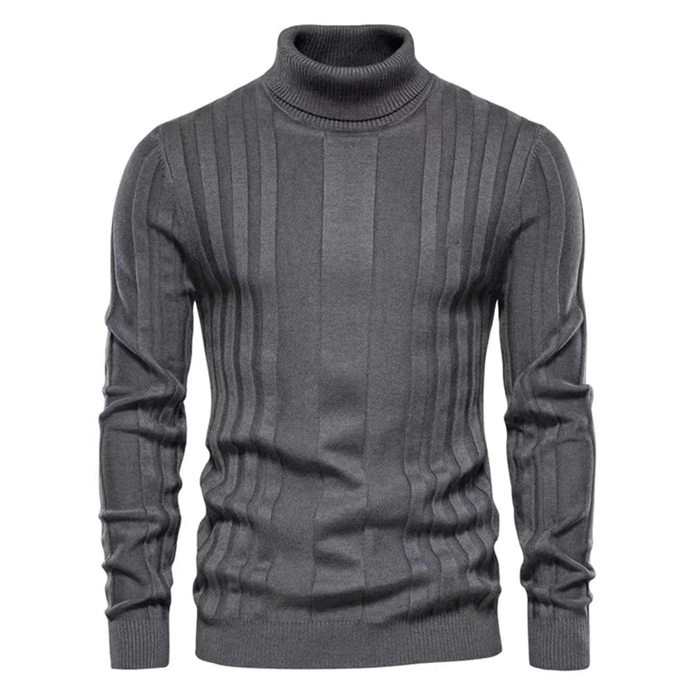 Heidi | Rollkragenpullover mit gestreiftem Rippenmuster