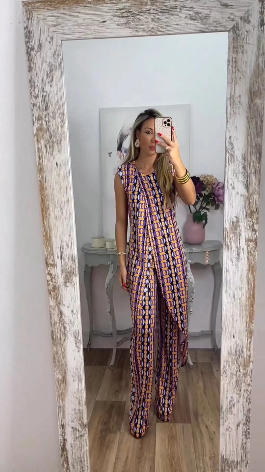 Neu eingetroffener, bequemer Jumpsuit mit abstraktem Print für Damen