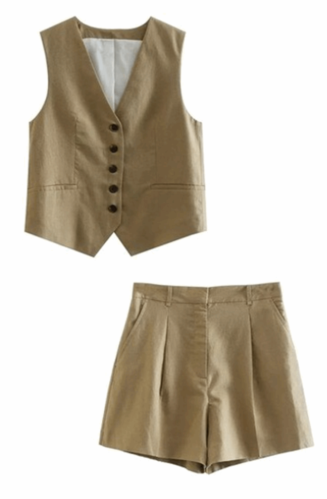 Set aus ärmellosem Blazer und Shorts