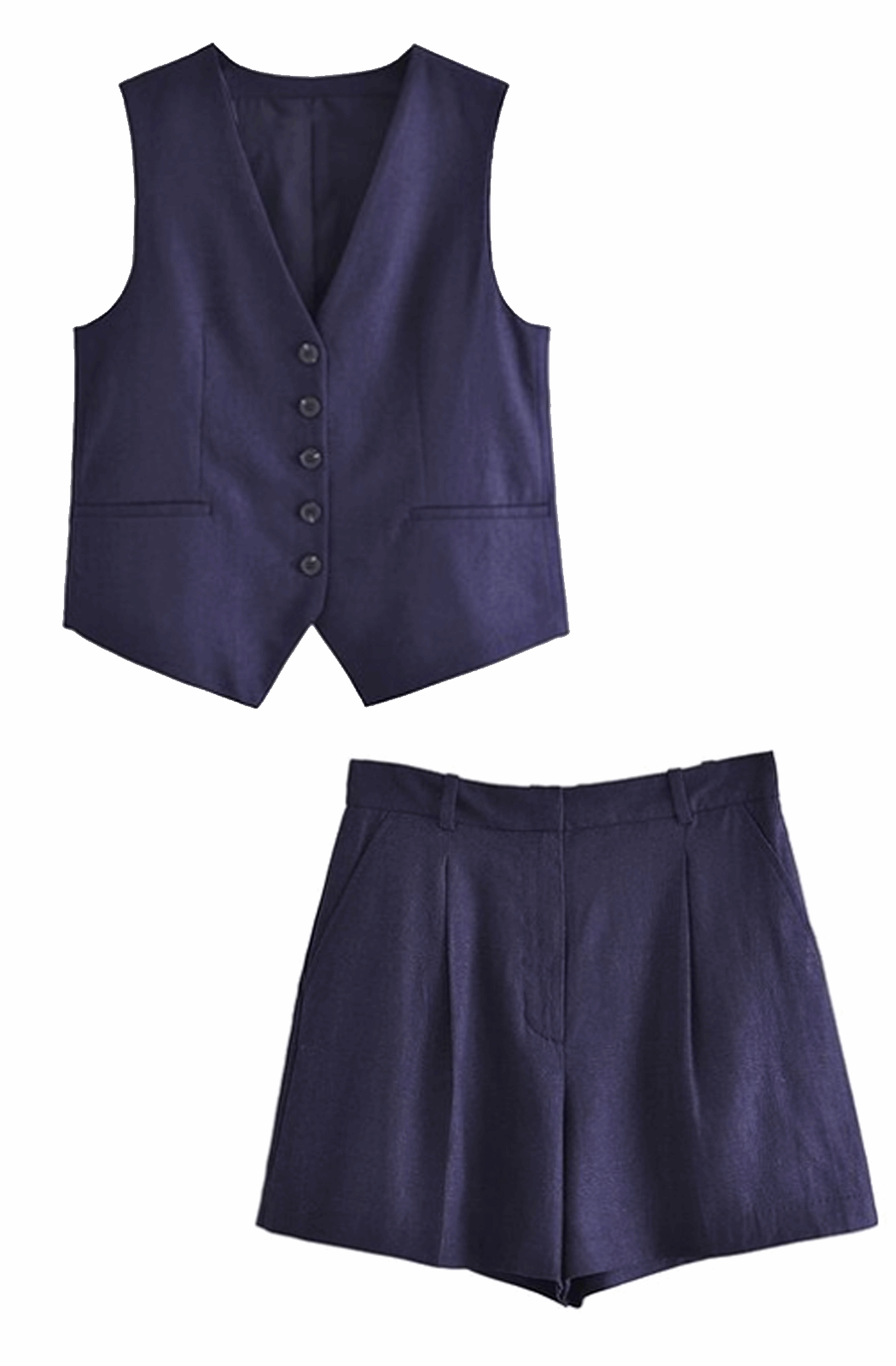 Set aus ärmellosem Blazer und Shorts