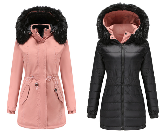 Heidi-Mode | Damen Winter Steppmantel Wende-Parka aus Baumwolle