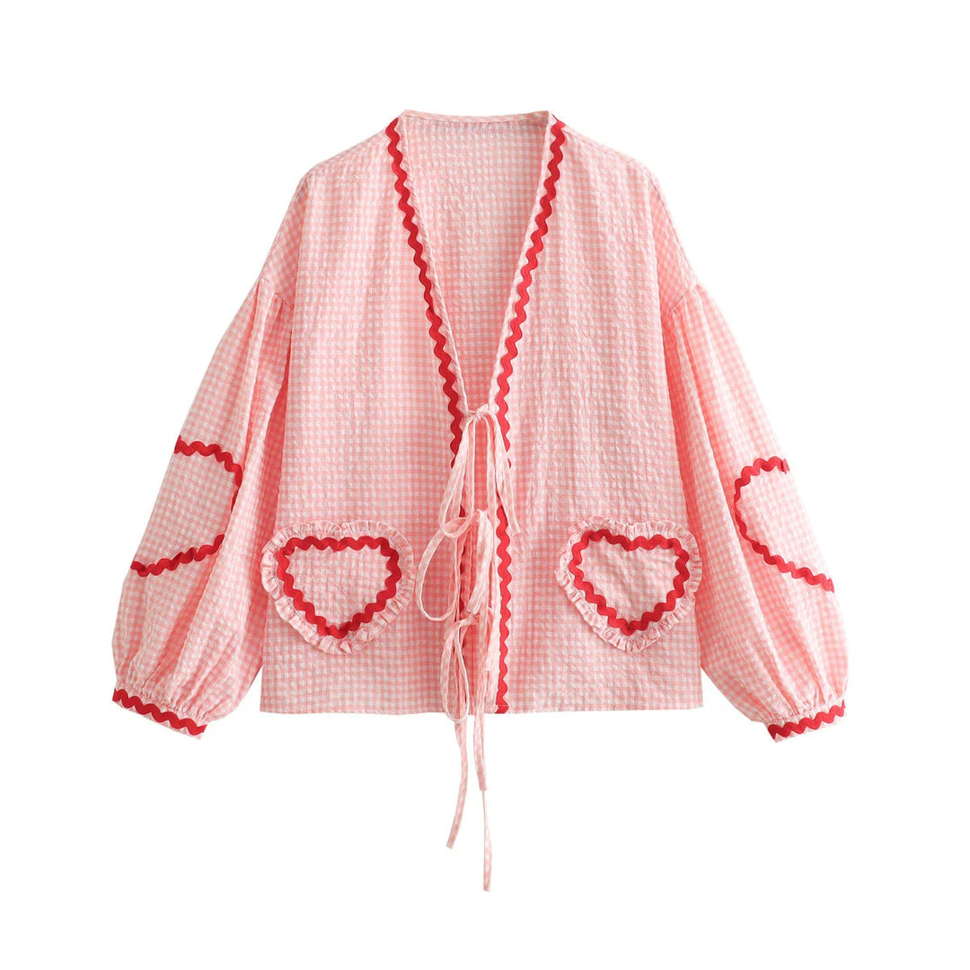 Heidi-Mode | Bluse mit Herz-Taschen