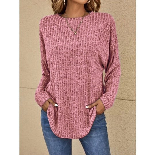 Damen Top dehnbar und bequeme Strick-T-Shirt Bluse