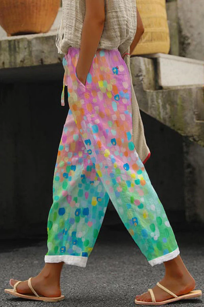 Heidi-Mode | Lässig Unique Printed Button Pocket Pants