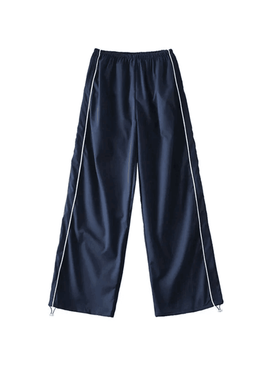 Heidi-Mode | Piping Detail Weite Leg Track Pants