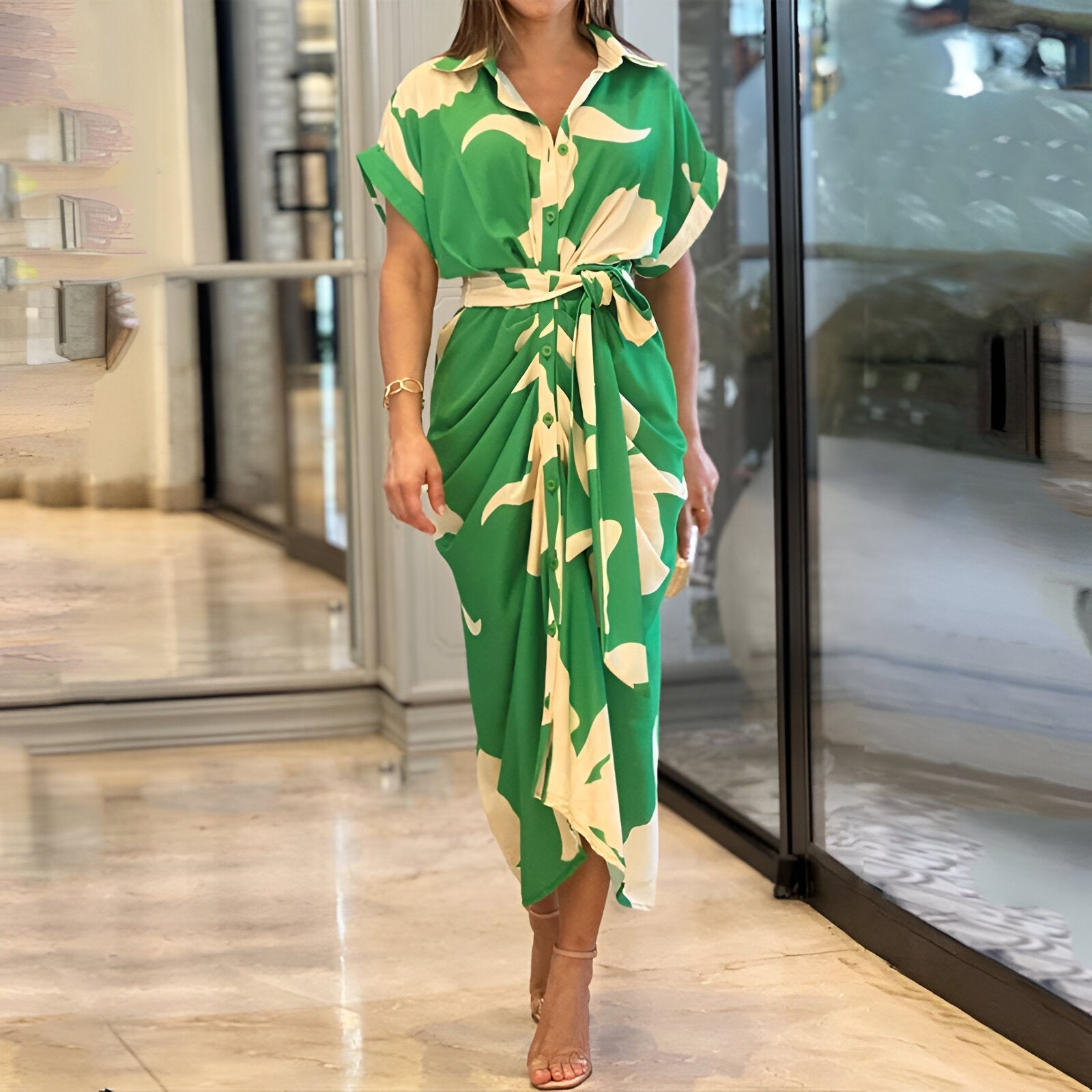 Heidi-Mode | Midikleid mit Bindegürtel