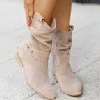 Damen Kunst-Wildleder Stiefel mit Plüsch & Komfort | Heidi-Mode