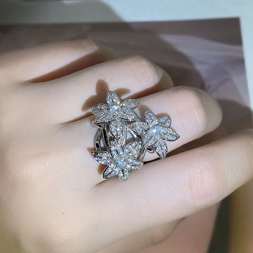 Heidi-Mode | Ring Blume Extravagant - Silber