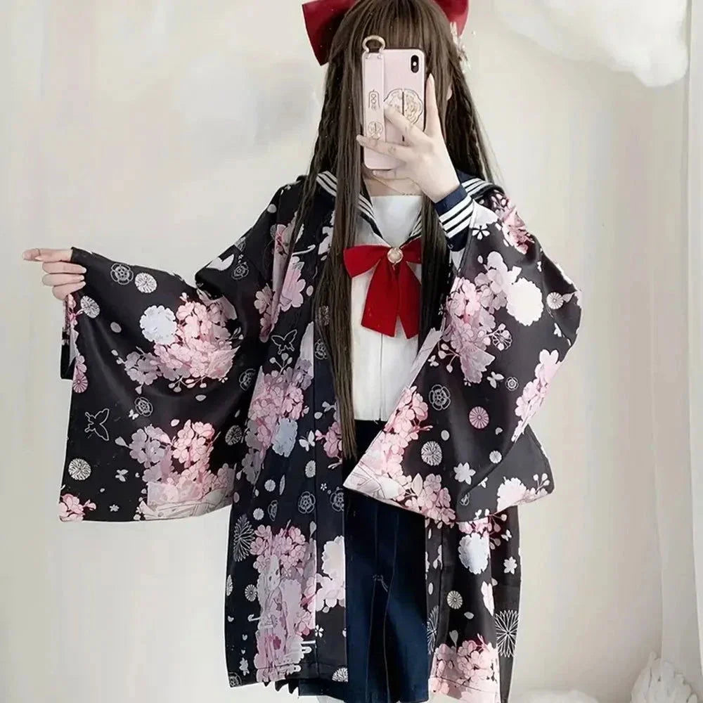 Heidi-Mode | Kimono Blumen Lang
