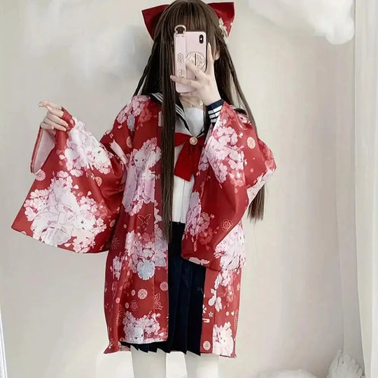 Heidi-Mode | Kimono Blumen Lang