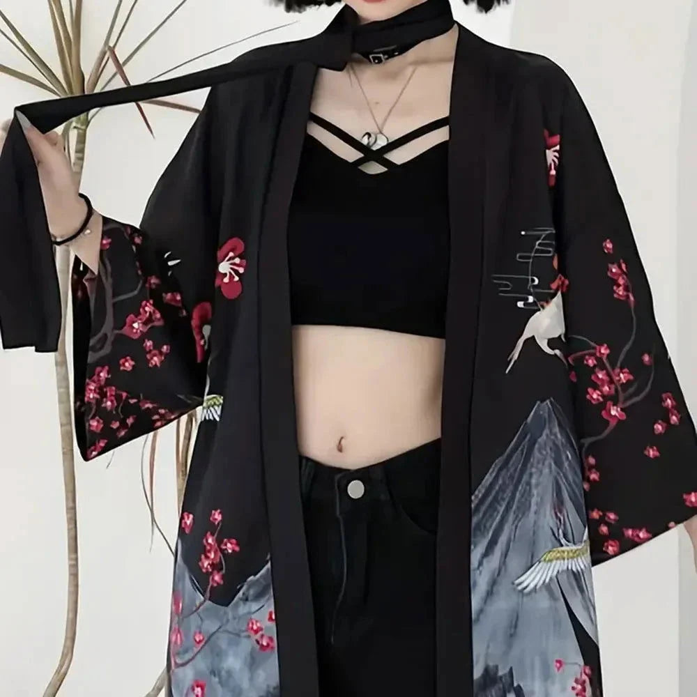Heidi-Mode | Kimono Blumen Lang