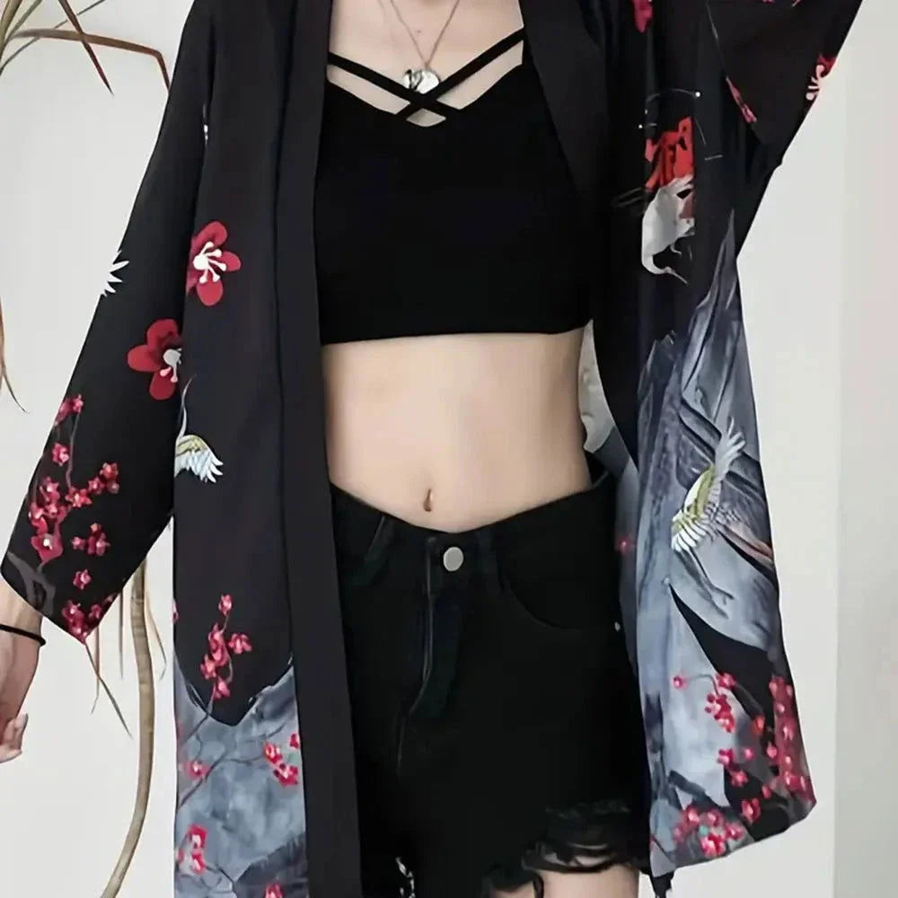 Heidi-Mode | Kimono Blumen Lang