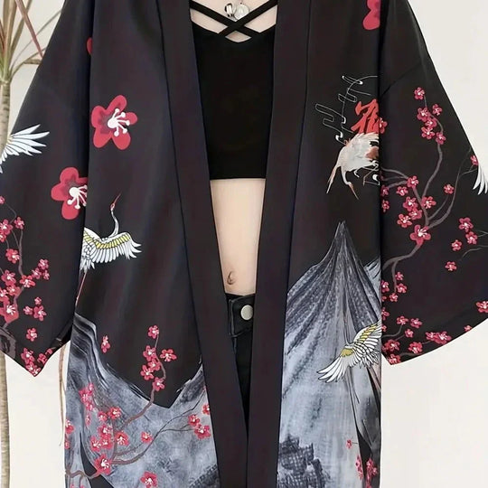 Heidi-Mode | Kimono Blumen Lang