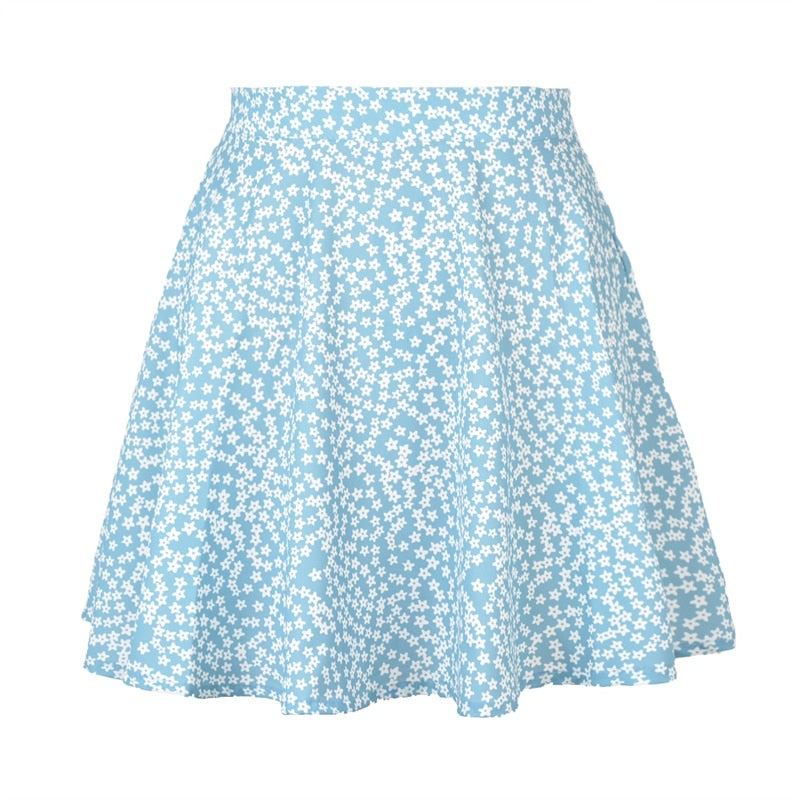 Heidi-Mode | Blümchen Rock Print Mode Blau