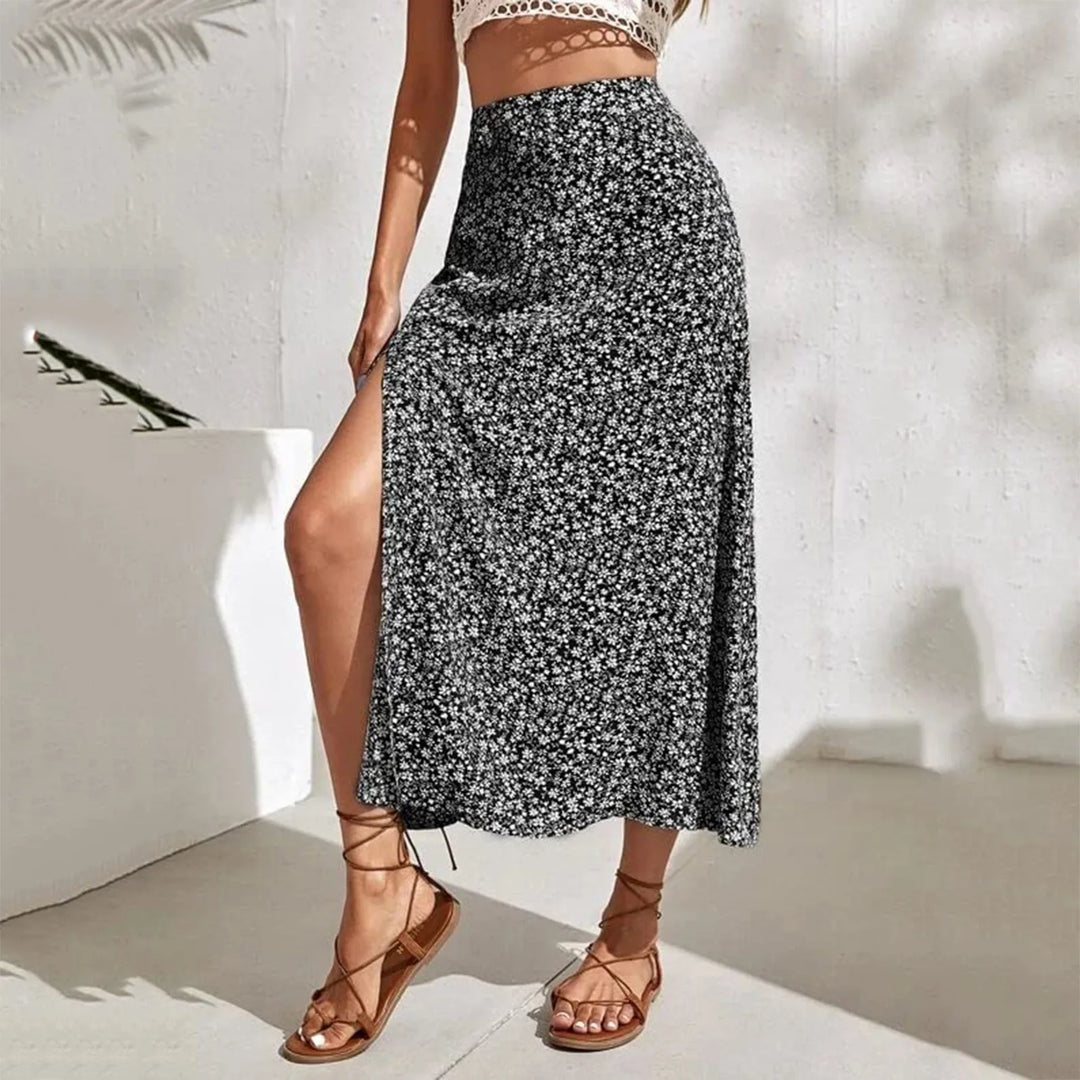 Heidi-Mode | Gemusterter Midi Boheme Rock