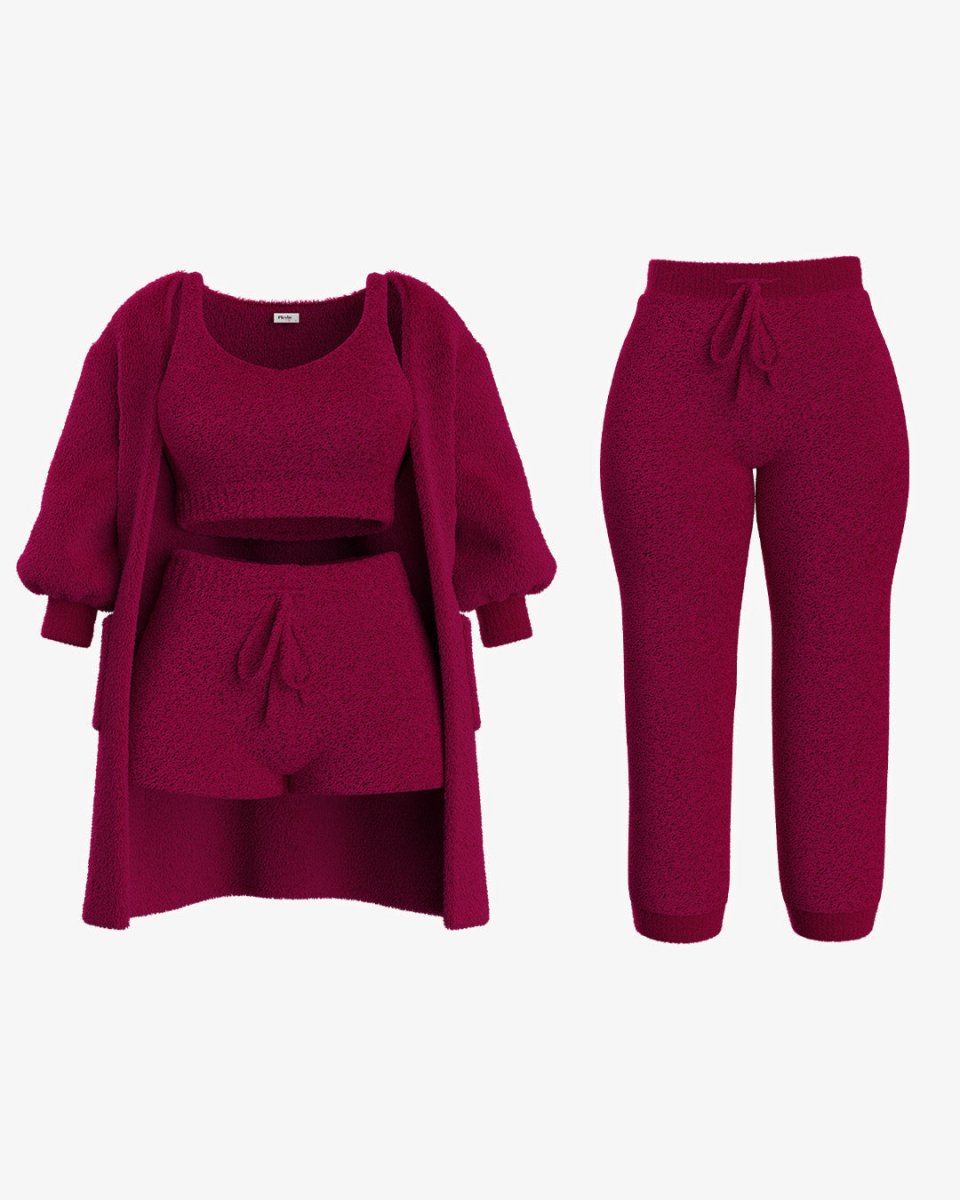 Heidi-Mode | Bouclé Pyjamasatz – Wärme und Komfort für Zuhause