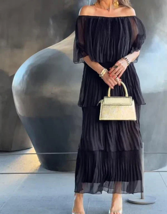 Heidi-Mode | Elegantes Langes Kleid aus Chiffon für Torte