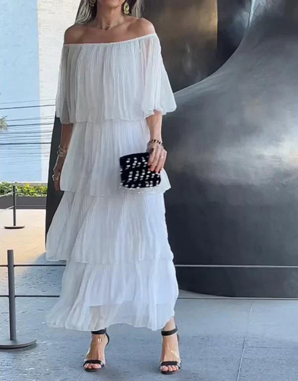 Heidi-Mode | Elegantes Langes Kleid aus Chiffon für Torte
