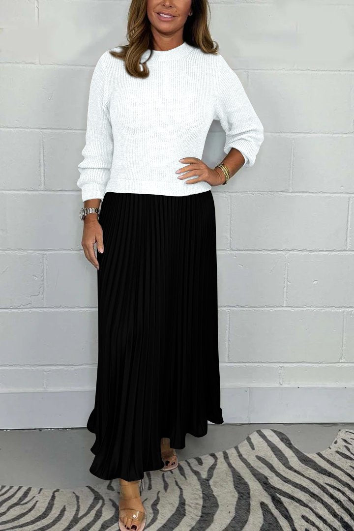 Heidi-Mode | Langer Pullover Mit Faltenrock