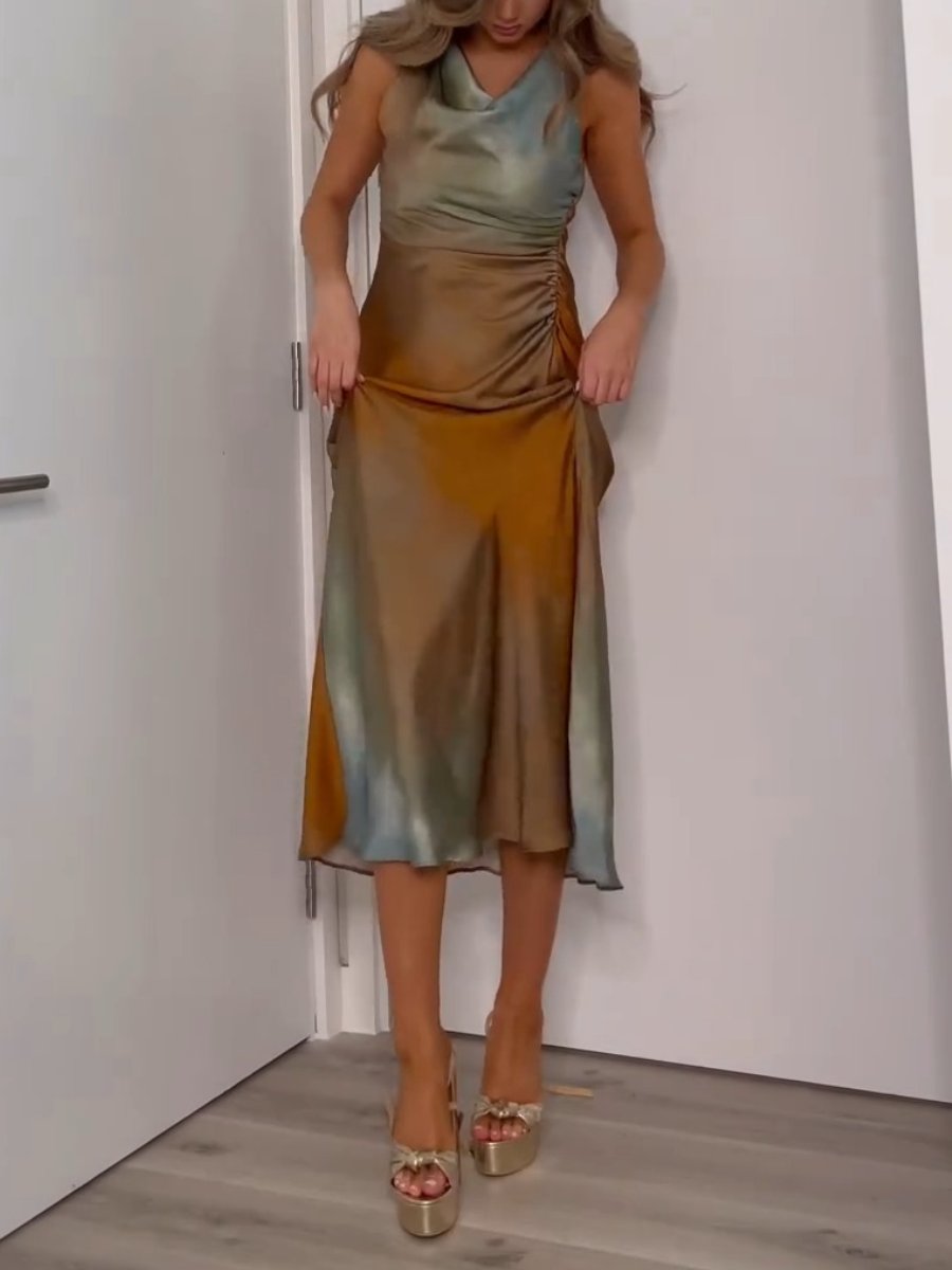 Elegantes Träger-Maxikleid mit Farbverlauf