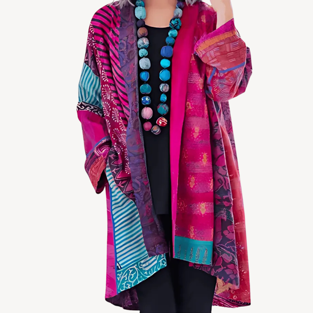 Heidi-Mode | Gemusterter Kimono-Cardigan für Frauen