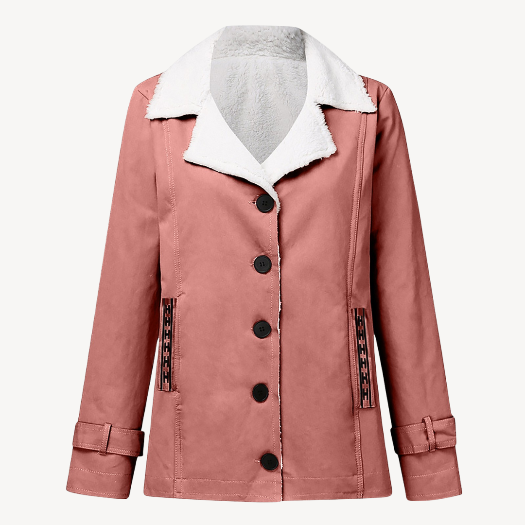 Heidi-Mode | Damen Fleecegefütterter Mantel mit Knöpfen