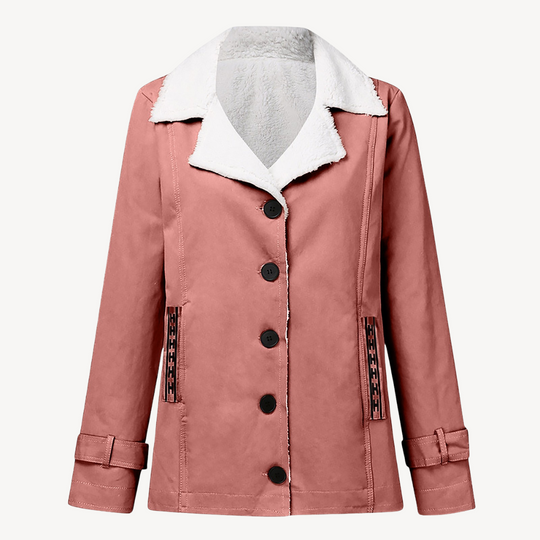 Heidi-Mode | Damen Fleecegefütterter Mantel mit Knöpfen