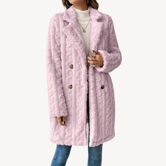 Heidi-Mode | Damen Doppelreihiger Kunstfellmantel