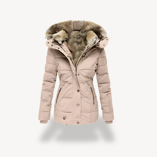 Heidi-Mode | Damen Gesteppter Parka mit Abnehmbarem Kunstfellkapuze