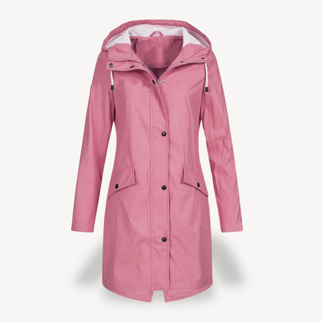 Heidi-Mode | Damen Wasserdichter Hooded Regenmantel
