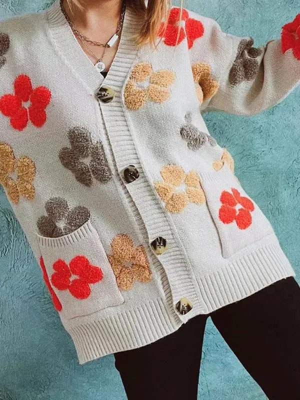 Heidi-Mode | Jacquard Damen Strickjacke Pullover