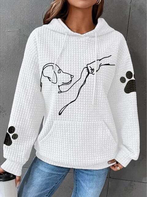 Kapuzenpullover mit Hunde-Print