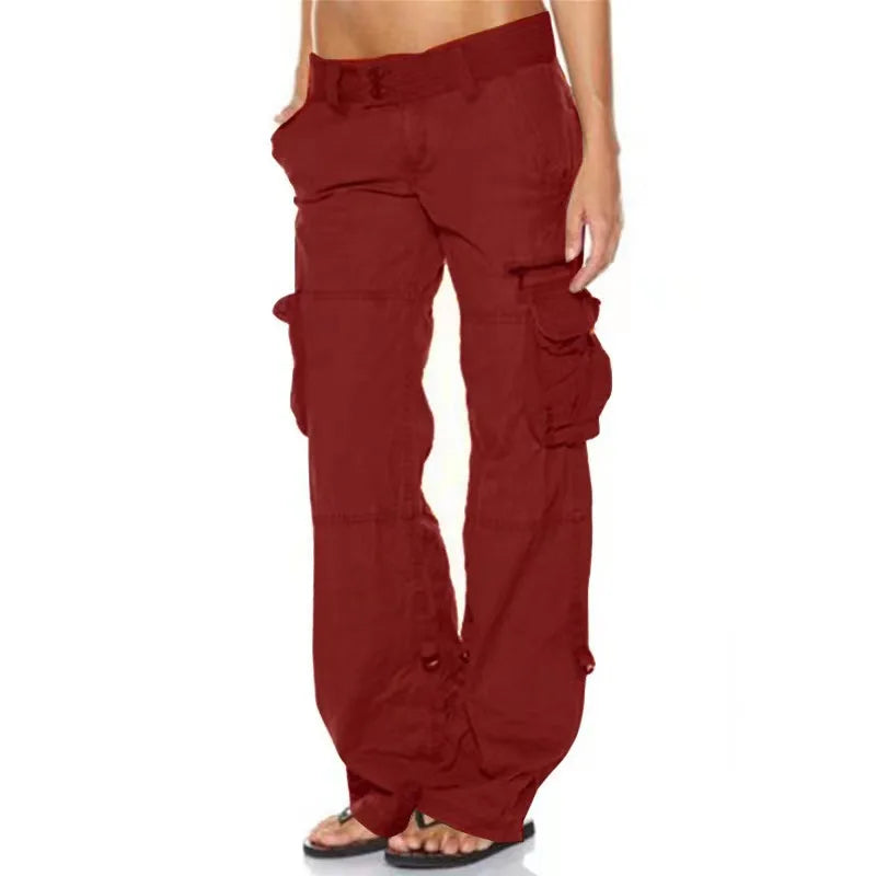 Heidi-Mode | Damen Niedrig Geschnittene Cargo-Hosen Lässig Trendy