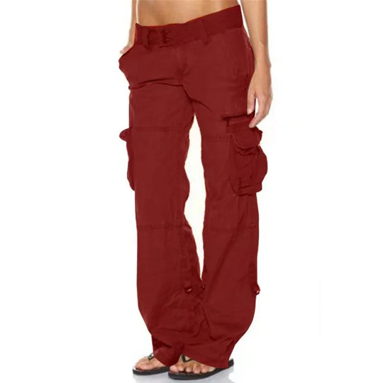Heidi-Mode | Damen Niedrig Geschnittene Cargo-Hosen Lässig Trendy