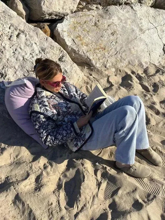 Heidi-Mode | Bedruckter Lässiger Lockere Damen Steppmantel