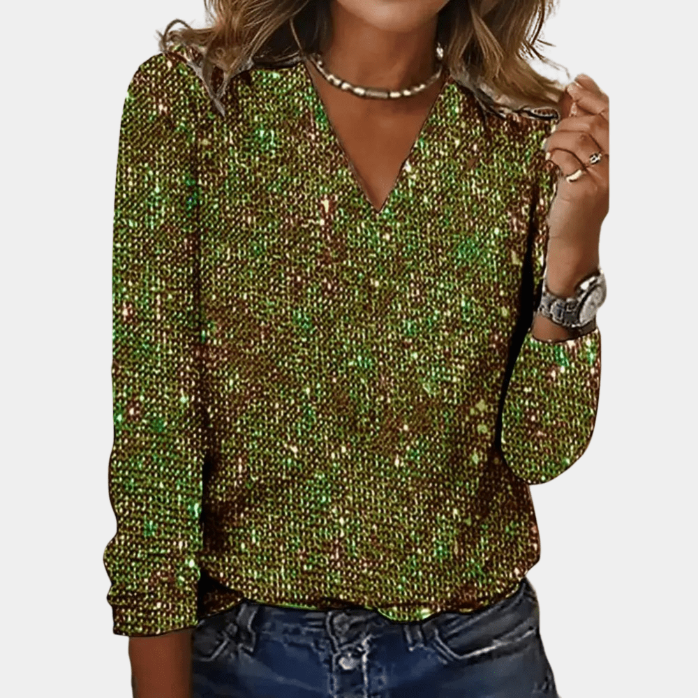 Heidi-Mode | Glamourös Slim Fit Glitter Top