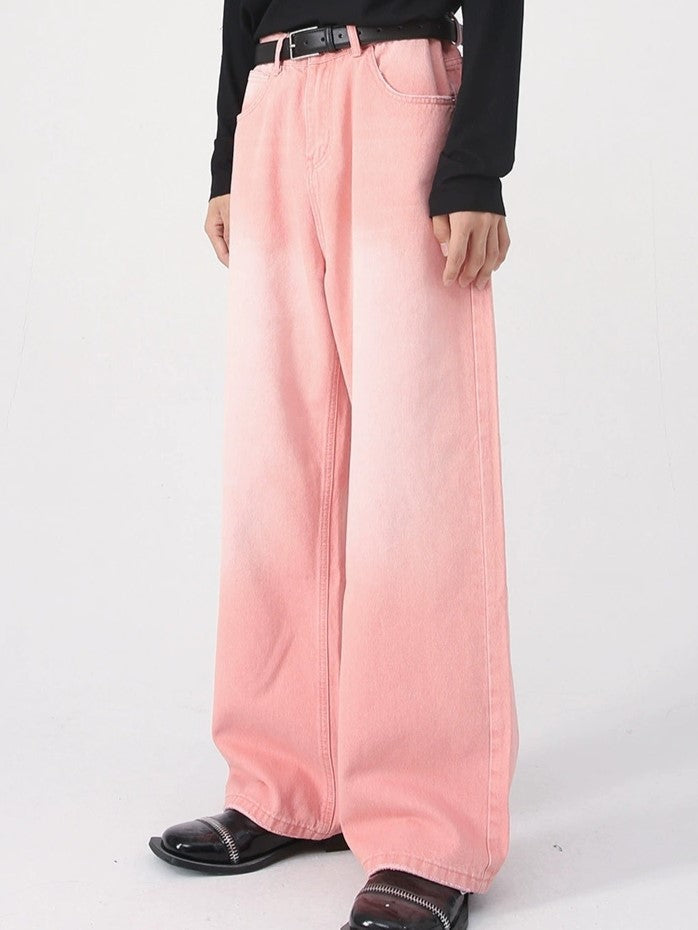 Heidi-Mode | Weinlese Upcycle Baggy Jeans Mit Ausgebleichtem Effekt