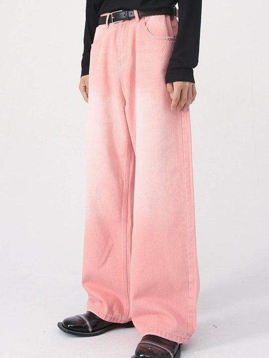 Heidi-Mode | Weinlese Upcycle Baggy Jeans Mit Ausgebleichtem Effekt