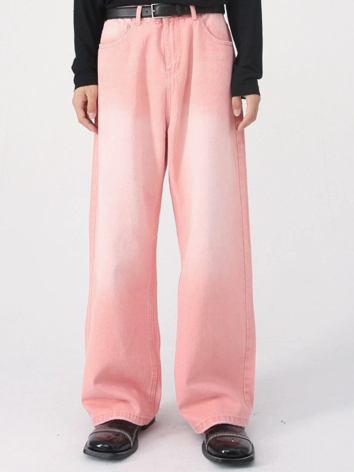 Heidi-Mode | Weinlese Upcycle Baggy Jeans Mit Ausgebleichtem Effekt