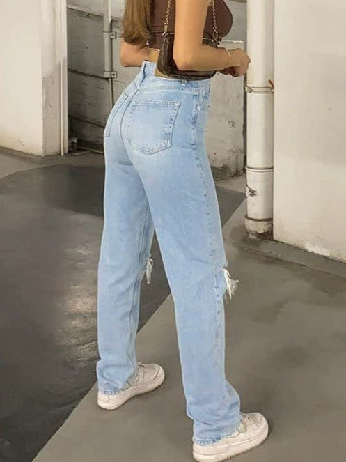 Heidi-Mode | 2000er Y2k Boyfriend Jeans Mit Zerrissenem Design