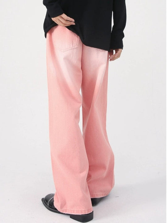 Heidi-Mode | Weinlese Upcycle Baggy Jeans Mit Ausgebleichtem Effekt