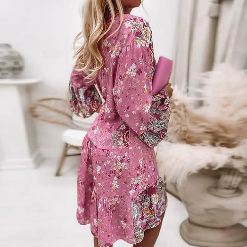Heidi-Mode | Damen Boho Maxi Kleid Einzigartiges Design