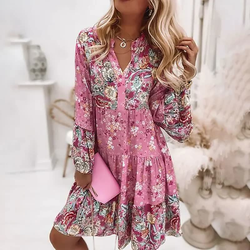 Heidi-Mode | Damen Boho Maxi Kleid Einzigartiges Design