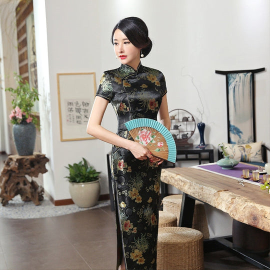 Heidi-Mode | Grüne Rayon Cheongsam Chinesisch Klassisch