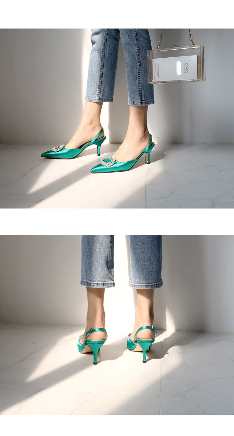Heidi-Mode | Neue Stiletto Spitze High Heel Strass Schnalle
