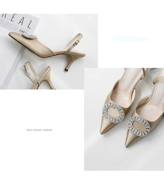 Heidi-Mode | Neuer Stiletto Spitz Absatz Schuh mit Strass Schnalle