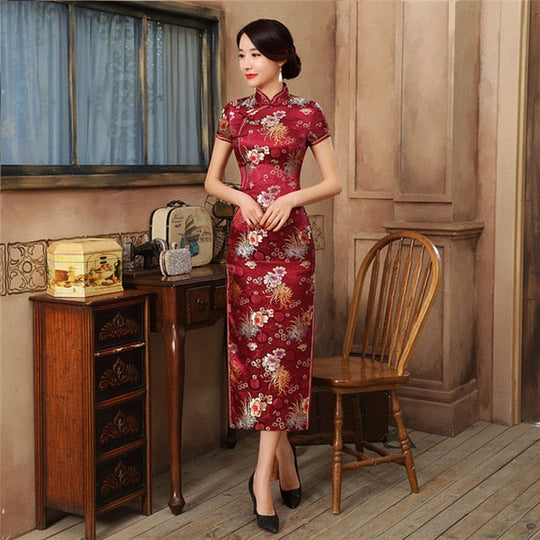 Heidi-Mode | Grüne Rayon Cheongsam Chinesisch Klassisch