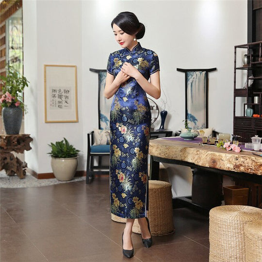 Heidi-Mode | Grüne Rayon Cheongsam Chinesisch Klassisch